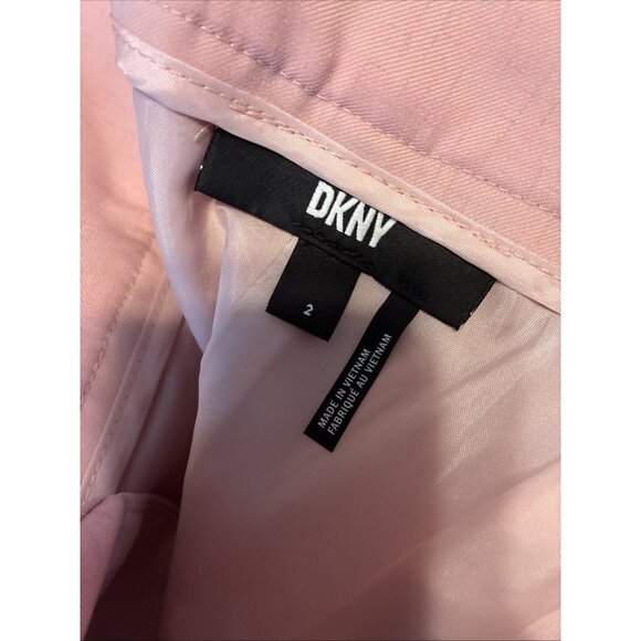 DKNY High Waisted Tie Front Pink Barbiecore Cropped Ankle Pants 2 Xs - Picture 4 of 5